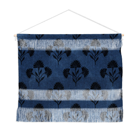 Schatzi Brown Suri Floral Dark Blue Wall Hanging Landscape