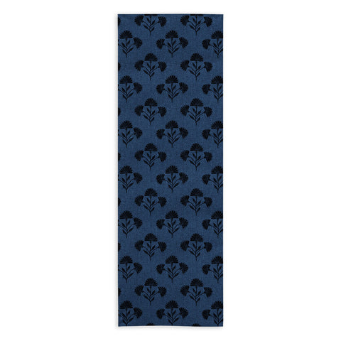 Schatzi Brown Suri Floral Dark Blue Yoga Towel