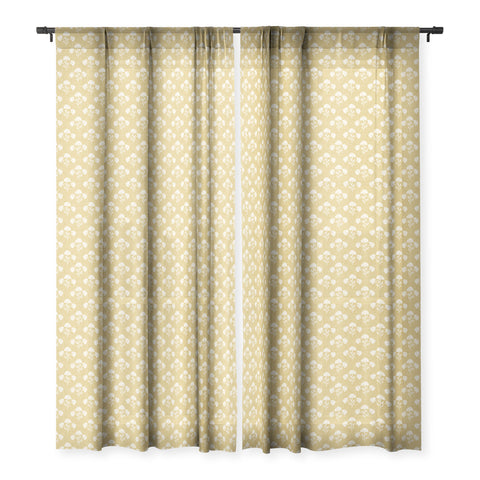 Schatzi Brown Suri Floral Golden Sheer Window Curtain