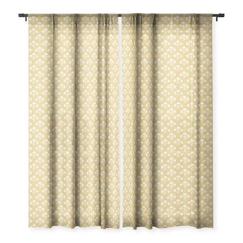 Schatzi Brown Suri Floral Golden Sheer Window Curtain