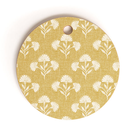 Schatzi Brown Suri Floral Golden Cutting Board Round
