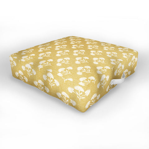Schatzi Brown Suri Floral Golden Outdoor Floor Cushion