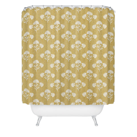 Schatzi Brown Suri Floral Golden Shower Curtain