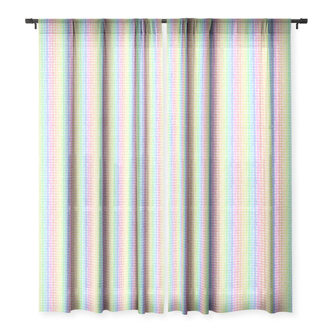 Schatzi Brown Sweet Pastel BIG Dots Sheer Window Curtain