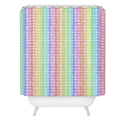 Schatzi Brown Sweet Pastel BIG Dots Shower Curtain