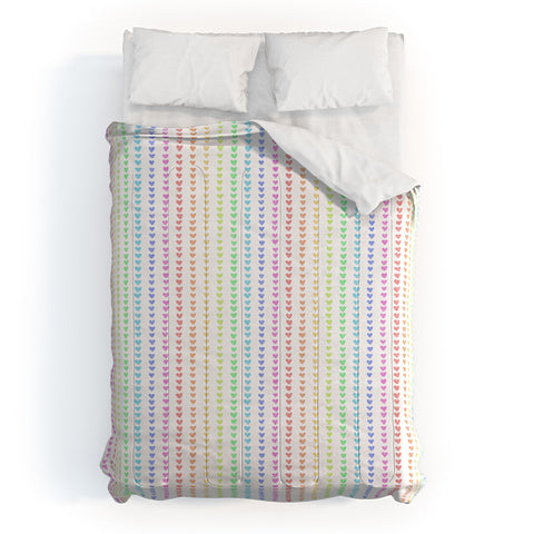 Schatzi Brown Sweet Pastel Mini Hearts Comforter