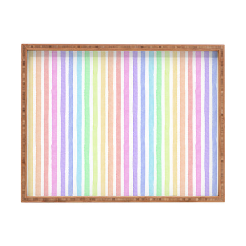 Schatzi Brown Sweet Pastel Stripes Rectangular Tray