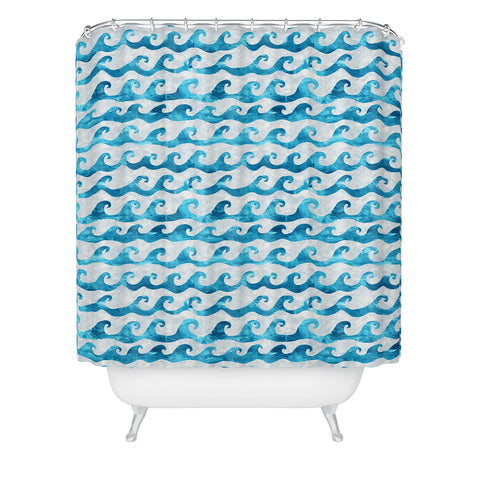 Schatzi Brown Swell Aqua Shower Curtain