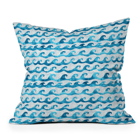 Schatzi Brown Swell Aqua Throw Pillow