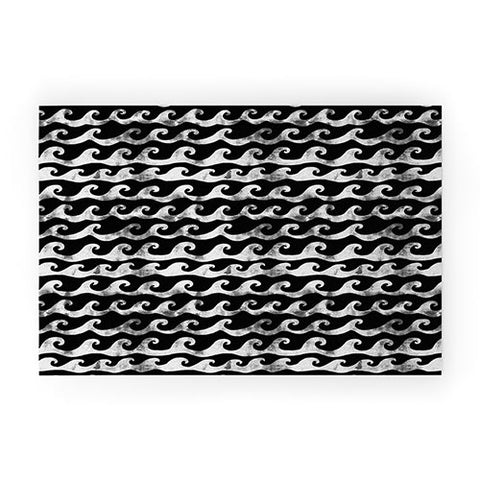 Schatzi Brown Swell Black and White Welcome Mat