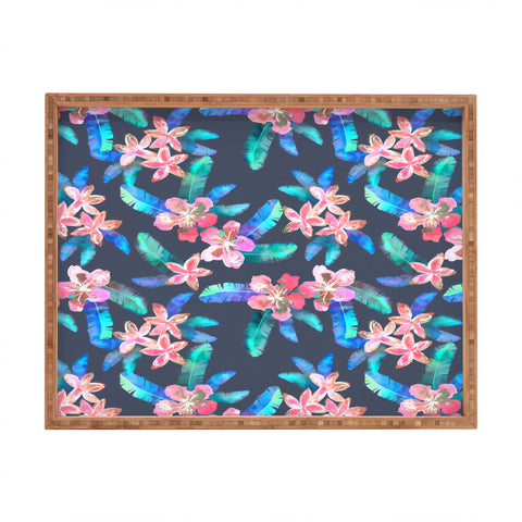 Schatzi Brown Tahitian Garden Gray Rectangular Tray