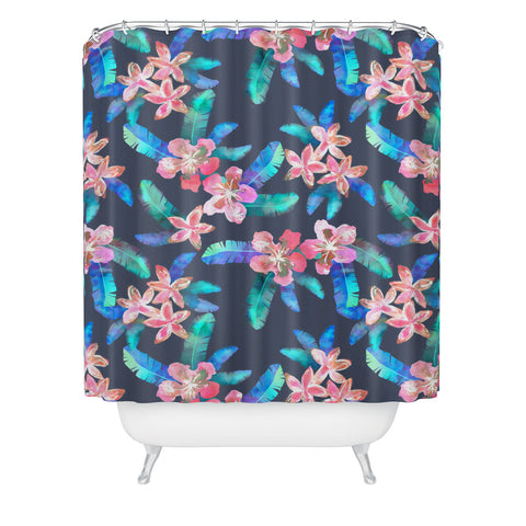 Schatzi Brown Tahitian Garden Gray Shower Curtain