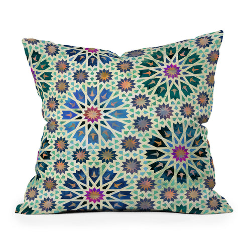 Schatzi Brown Tangier Tile Green Throw Pillow