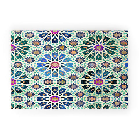 Schatzi Brown Tangier Tile Green Welcome Mat