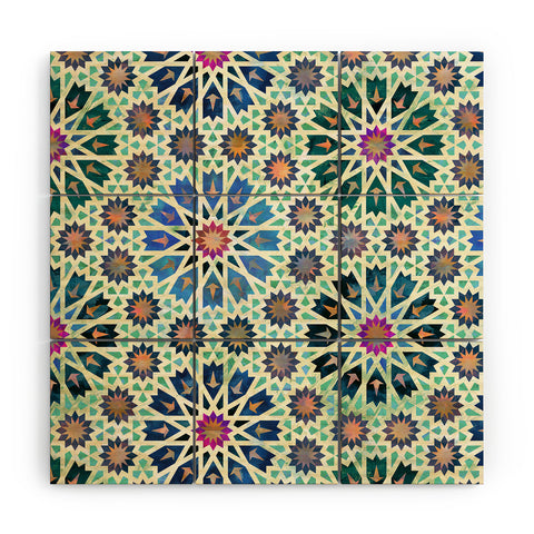 Schatzi Brown Tangier Tile Green Wood Wall Mural