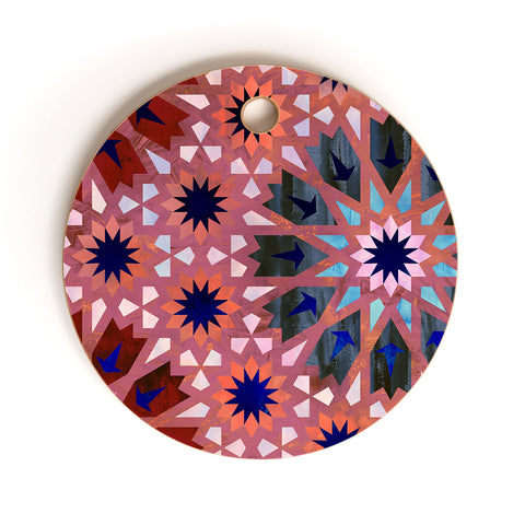 Schatzi Brown Tangier Tile Red Cutting Board Round