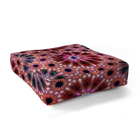 Schatzi Brown Tangier Tile Red Floor Pillow Square