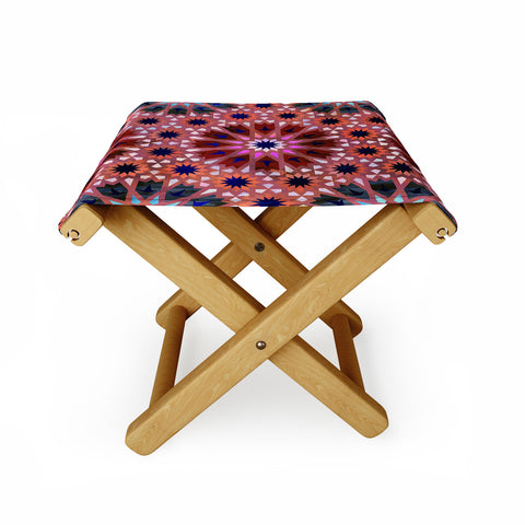 Schatzi Brown Tangier Tile Red Folding Stool
