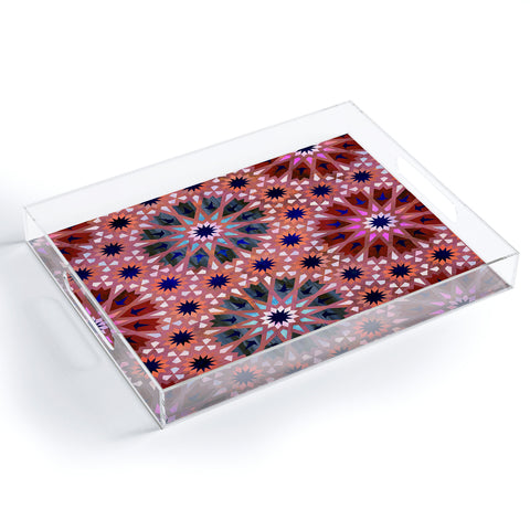 Schatzi Brown Tangier Tile Red Acrylic Tray