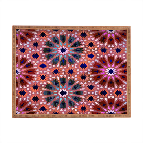 Schatzi Brown Tangier Tile Red Rectangular Tray