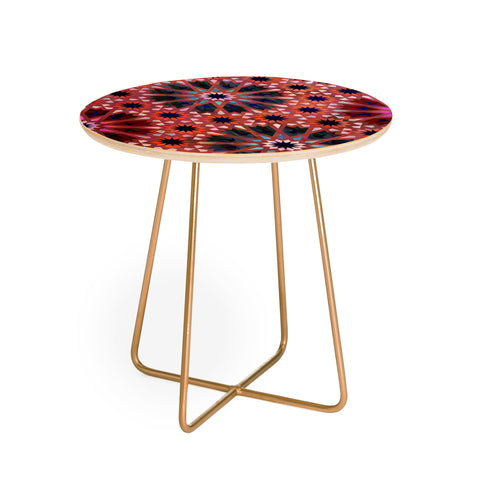 Schatzi Brown Tangier Tile Red Round Side Table