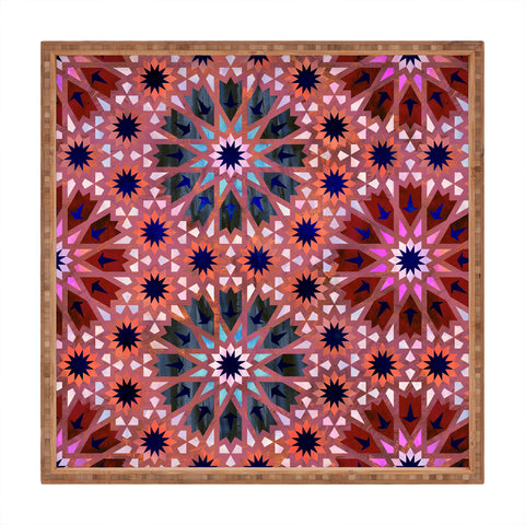 Schatzi Brown Tangier Tile Red Square Tray