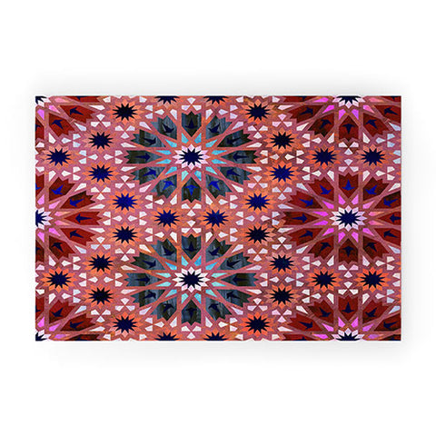 Schatzi Brown Tangier Tile Red Welcome Mat