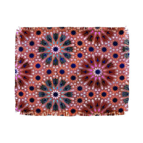 Schatzi Brown Tangier Tile Red Throw Blanket