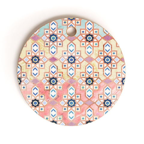 Schatzi Brown Thema Tiles Ombre Cutting Board Round