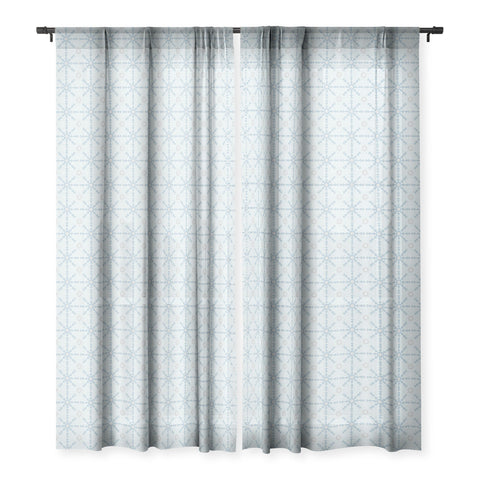Schatzi Brown Triangle Love II Mint Sheer Window Curtain
