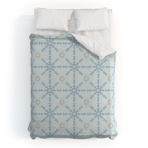 Schatzi Brown Triangle Love II Mint Duvet Cover
