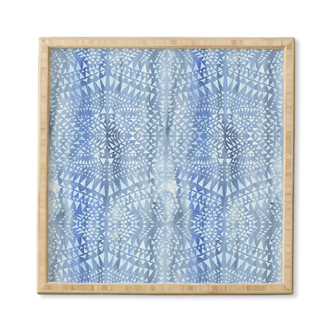Schatzi Brown Tribal Triangles Chambray Framed Wall Art