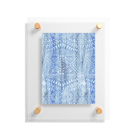 Schatzi Brown Tribal Triangles Chambray Floating Acrylic Print