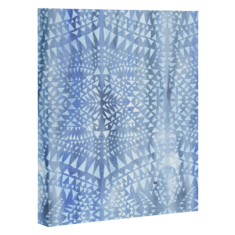 Schatzi Brown Tribal Triangles Chambray Art Canvas