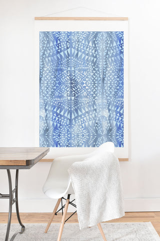 Schatzi Brown Tribal Triangles Chambray Art Print And Hanger
