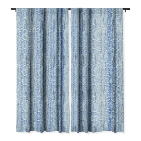 Schatzi Brown Tribal Triangles Chambray Blackout Window Curtain