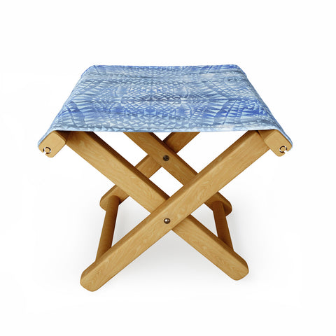 Schatzi Brown Tribal Triangles Chambray Folding Stool