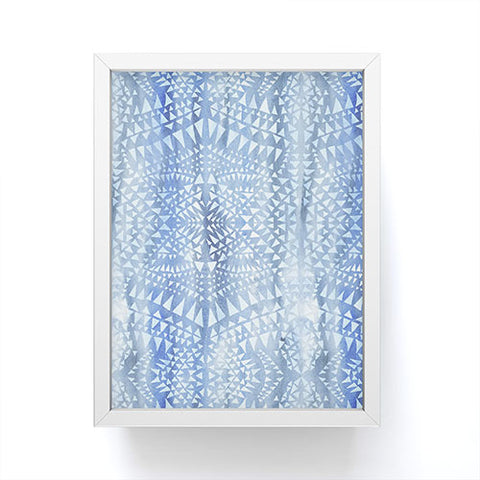 Schatzi Brown Tribal Triangles Chambray Framed Mini Art Print