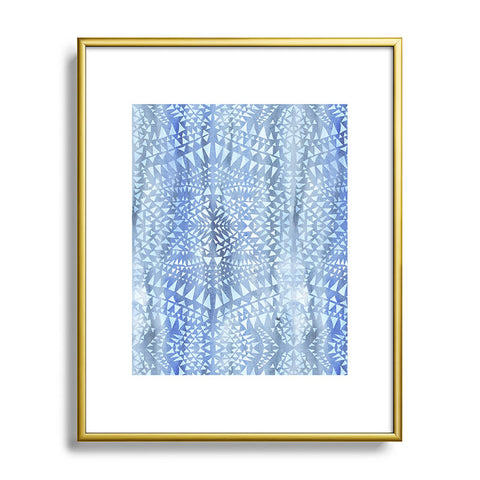 Schatzi Brown Tribal Triangles Chambray Metal Framed Art Print