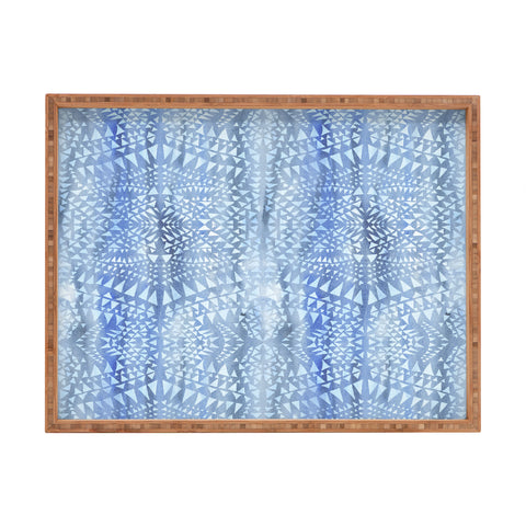 Schatzi Brown Tribal Triangles Chambray Rectangular Tray