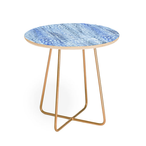 Schatzi Brown Tribal Triangles Chambray Round Side Table