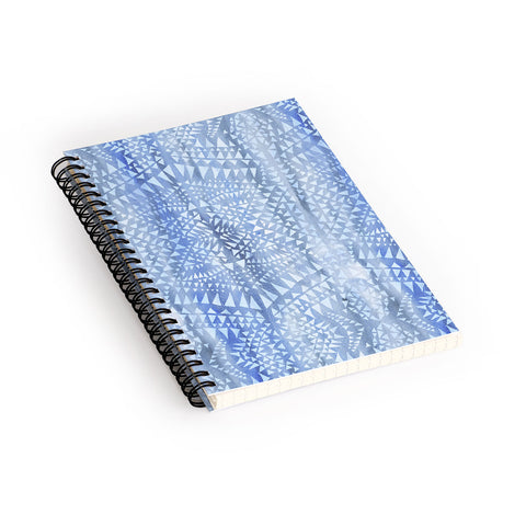Schatzi Brown Tribal Triangles Chambray Spiral Notebook