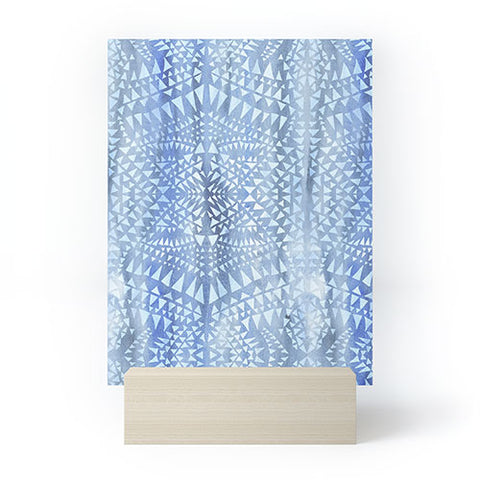 Schatzi Brown Tribal Triangles Chambray Mini Art Print