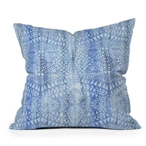 Schatzi Brown Tribal Triangles Chambray Throw Pillow