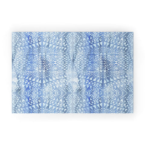 Schatzi Brown Tribal Triangles Chambray Welcome Mat