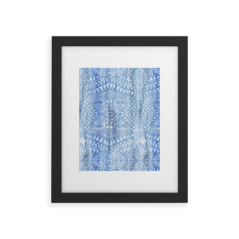 Schatzi Brown Tribal Triangles Chambray Framed Art Print