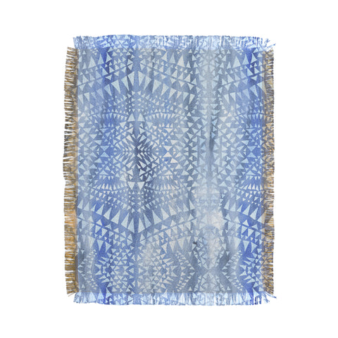 Schatzi Brown Tribal Triangles Chambray Throw Blanket