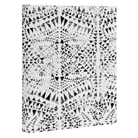 Schatzi Brown Tribal Triangles white black Art Canvas