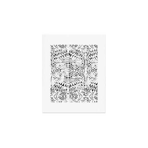 Schatzi Brown Tribal Triangles white black Art Print