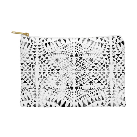 Schatzi Brown Tribal Triangles white black Pouch